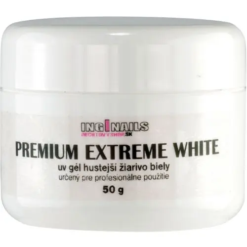 Modelovací UV gél Inginails - Premium Extreme White, 50g