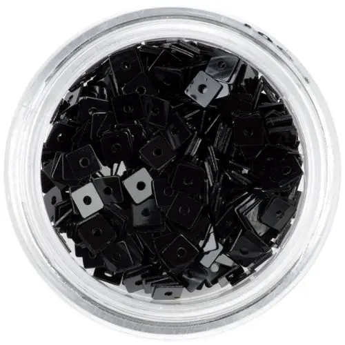 Dekoračné štvorčeky s dierkou - čierne