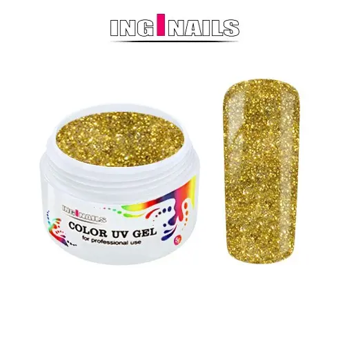 UV Gél, farebný Inginails - Gold Glitter 5g
