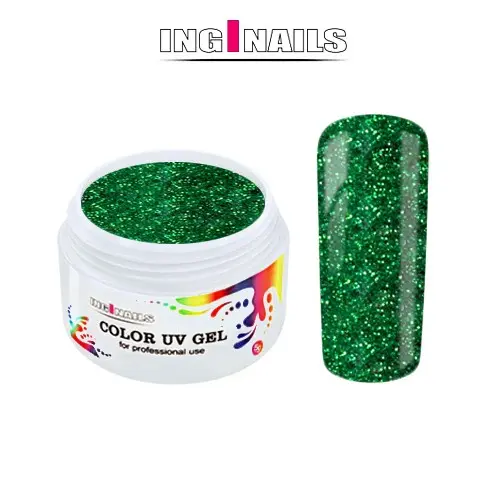 UV Gél, farebný Inginails - Green Glitter 5g