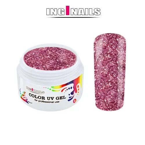 Farebný UV Gél Inginails 5g - Pink Glitter