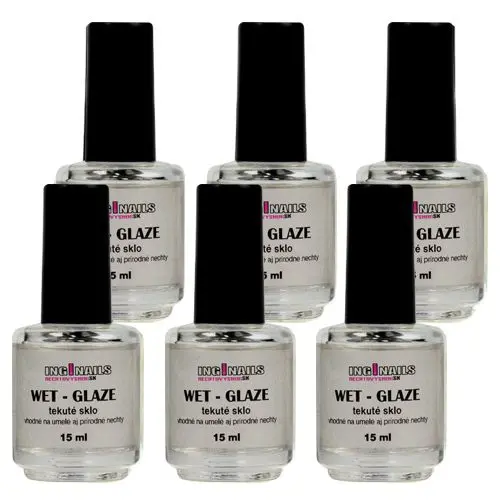 6x Wet Glaze - tekuté sklo Inginails 15ml