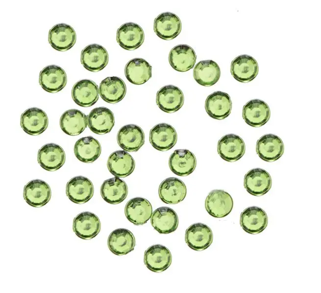 Zelené ozdoby na nechty, 1mm - guľaté kamienky v sáčku, 60ks