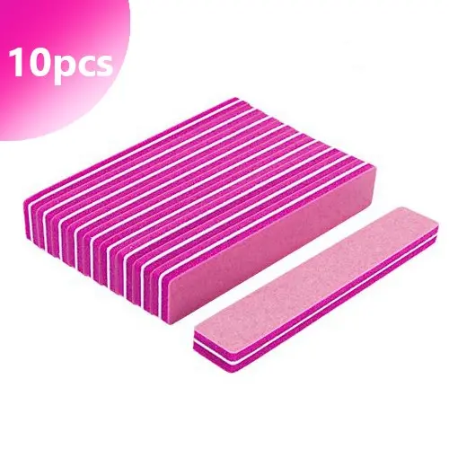 10ks - Inginails Penový pilník na nechty, ružový 220/280