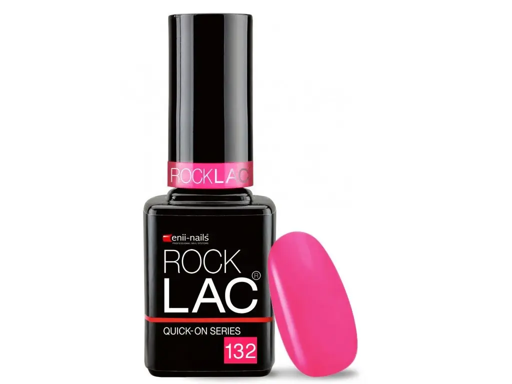 RockLac 132 - neónovo ružový s glitrami, 11ml
