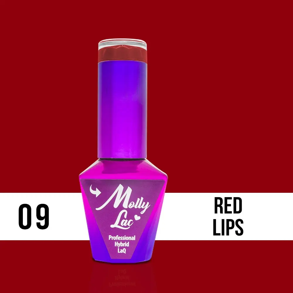 MOLLY LAC UV/LED gél lak Glamour Women - Red Lips 09, 10ml