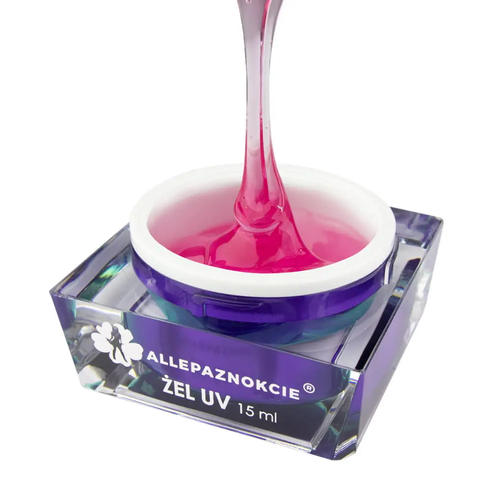 UV modelovací gél na nechty - Jelly Pink Glass, 15ml