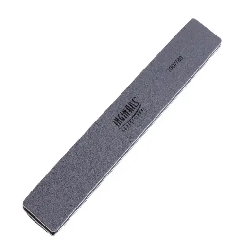 Inginails Professional Pilník na nechty, sivý obdĺžnik s čiernym stredom, umývateľný a dezinfikovateľný 100/180
