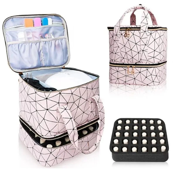 Kozmetický rozkladací kufrík - pink/black