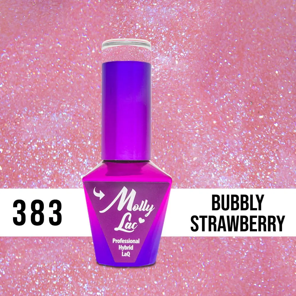MOLLY LAC UV/LED gél lak Wedding Dream and Champagne  - Bubble Strawberry 383, 10ml
