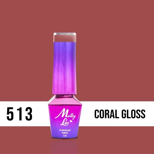 MOLLY LAC UV/LED gél lak Miss Iconic - Coral Gloss 513, 5ml