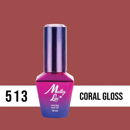 MOLLY LAC UV/LED gél lak Miss Iconic - Coral Gloss 513, 10ml