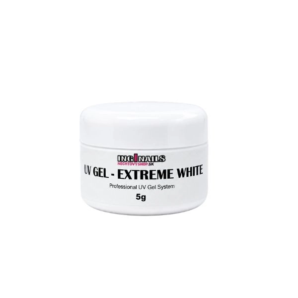 Modelovací UV gél Inginails - Extreme White, 5g