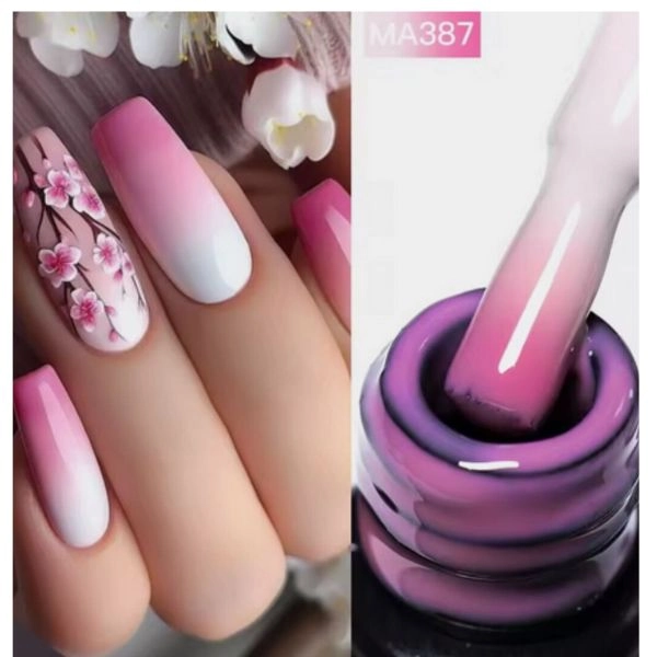 THERMO gél lak - Light Pink/White MA387, 7 ml