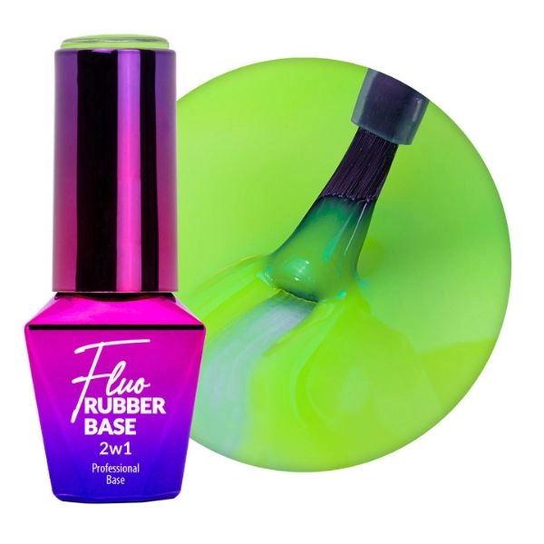 Molly Nails Fluo Rubber Base 2v1 - Lime Mojito č.3, 10g