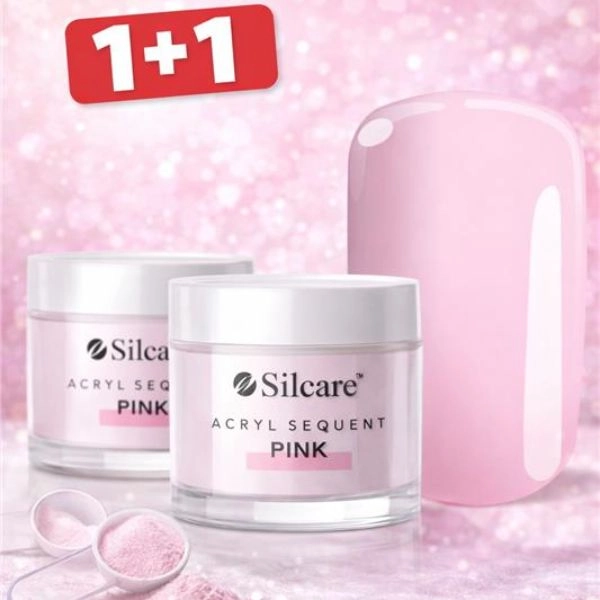 Akrylový prášok Silcare Sequent Acryl –  Suquent Pink, 10g  - AKCIA 1+1 ZADARMO