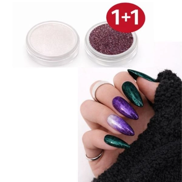 Farebný mirror prášok č. 1 + č. 10, 1g -  AKCIA 1+1 ZADARMO