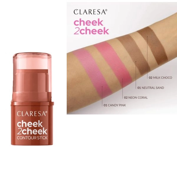 Claressa Cheek2Cheek Contour Stick - 02 Milk Choco