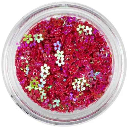 Nail art kvietky - tmavočervené