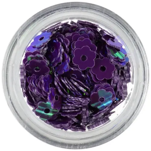 Tmavofialové kvietky s dierkou - farebný odlesk