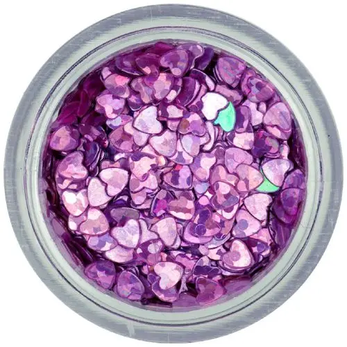 Ozdobné konfety - fialovoružové srdiečka