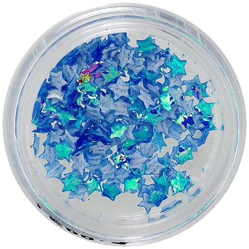 Nail art ozdoby - látkové hviezdičky, modré opálové