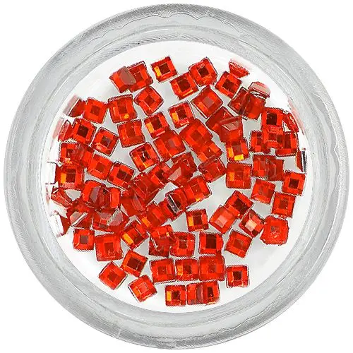 Kamienky na nechty - štvorce, červené
