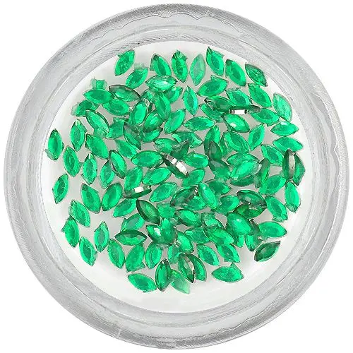 Smaragdovo zelené ozdoby na nechty - kamienky, ovál