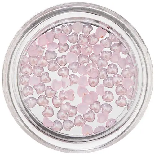 Nechtové ozdoby s perleťou - jemne ružové srdiečka