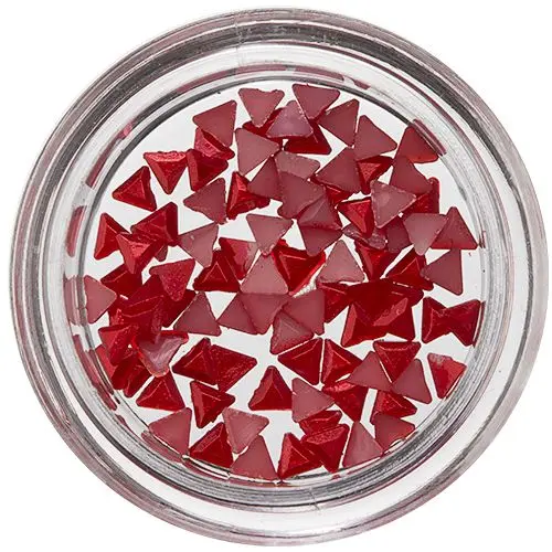 Trojuholníky na zdobenie nechtov - červené, perleť