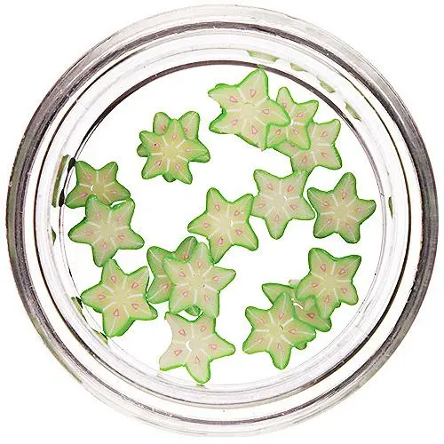 Fimo nechtové ozdoby - narezané hviezdy, zelené