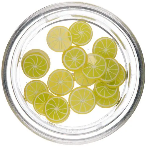 Narezaný citrón na zdobenie nechtov - žltý