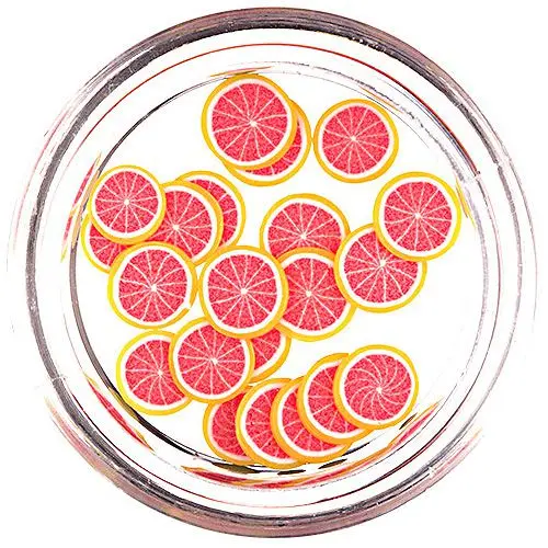 Fimo nechtové ozdoby - narezaný grapefruit