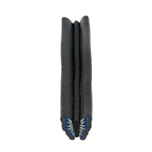 Fimo nechtová ozdoba modro - čiernej farby - tyčinka, motýlik